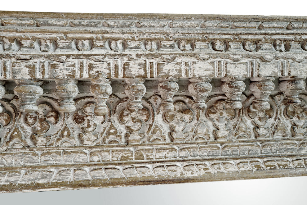 Gray Wash Moulding Spindle Mirror