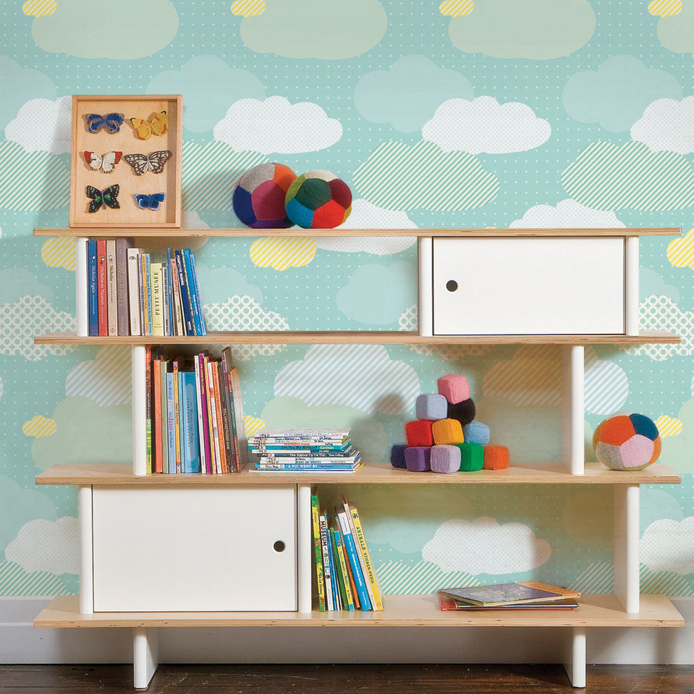 Clouds Peel and Stick Vinyl Wallpaper , Mint, 24"w X 60"h