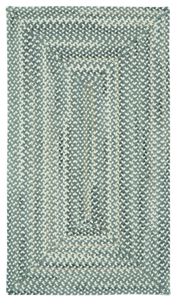 Sherwood Forest Concentric Braided Rectangle Rug, Smoke, 1'8"x2'6"