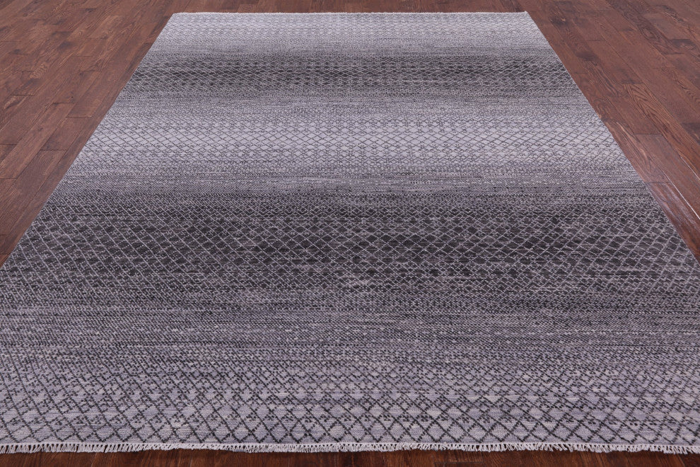 8' 2" X 9' 9" Savannah Grass Handmade Wool Rug - Q13232