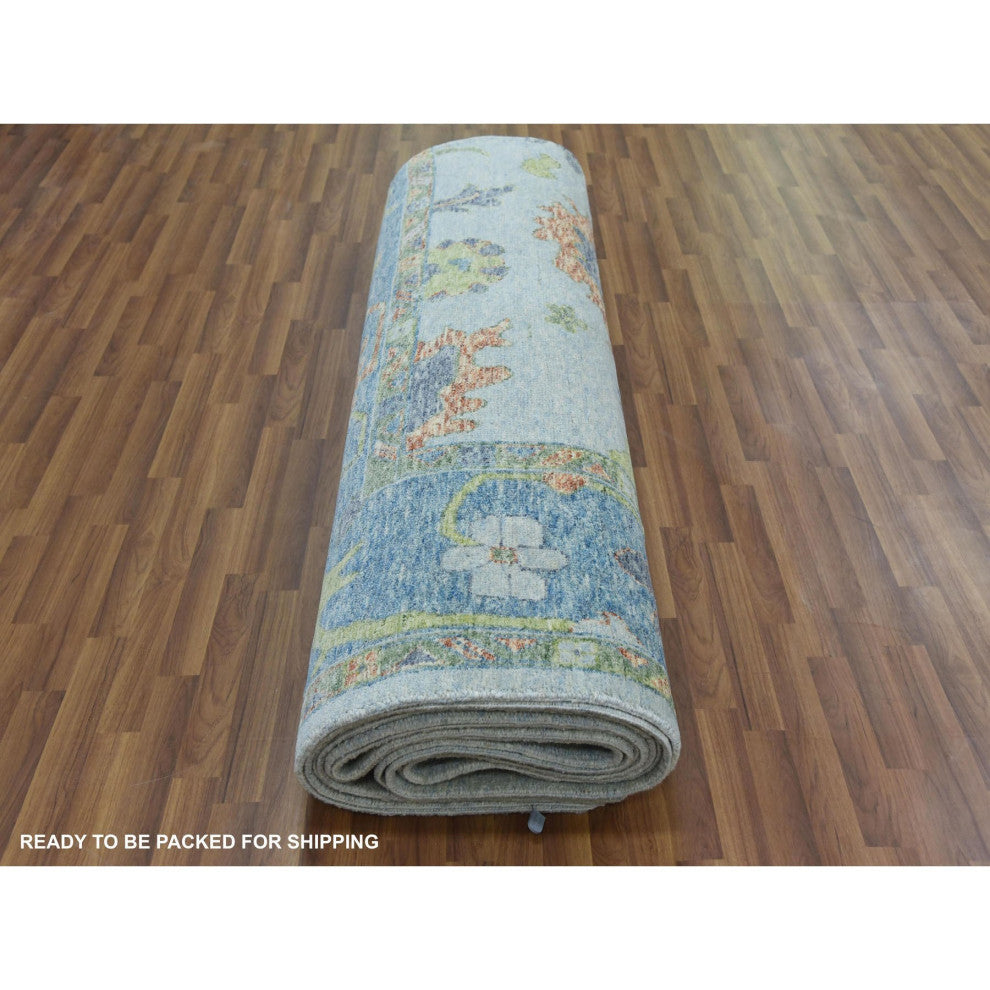 Oushak Soft Oversize Wool Hand Knotted Natural DyesOriental Rug 12'x15'3"