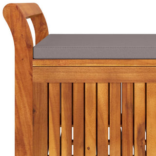 vidaXL Outdoor Storage Bench Patio Deck Box with Cushion Solid Wood Acacia