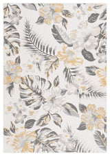 Safavieh Sunrise Collection SUN671 Indoor-Outdoor Rug, Ivory/Grey Gold, 4'x5'7"
