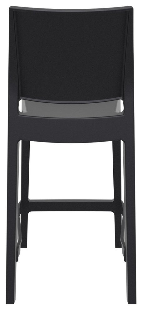 Maya Resin Counter Stool, Black, Set of 2