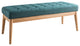 GDF Studio Mid-Century Modern Fabric Upholstered Bench, Dark Teal