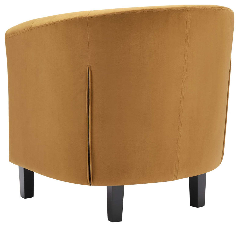 Armchair Accent Chair, Velvet, Brown, Modern, Living Lounge Hotel Hospitality