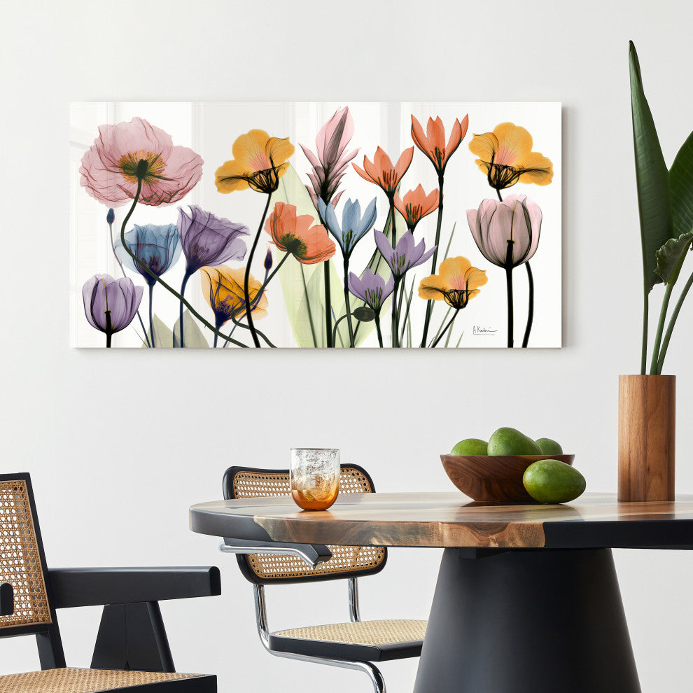 "Flowerscape Portrait" Frameless Floating Panel Graphic Wall Art, 24"x48"
