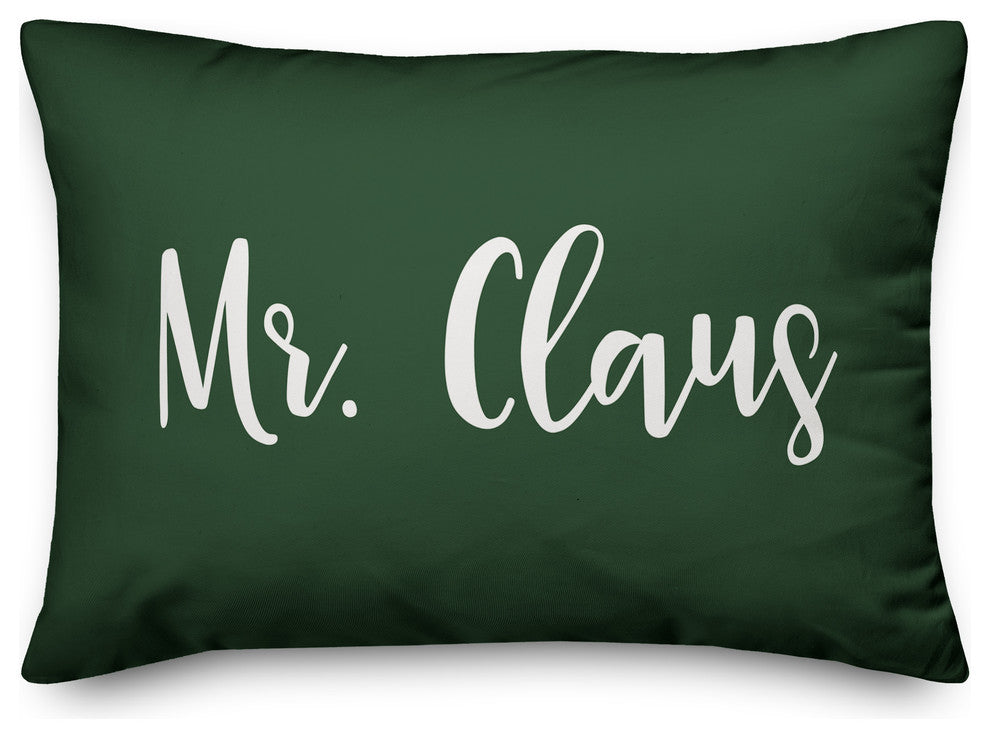 Mr. Claus, Dark Green 14x20 Lumbar Pillow