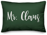 Mr. Claus, Dark Green 14x20 Lumbar Pillow