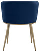 Skylar Dining Chair, Set of 2, Navy Velvet, Brushed Gold Iron Legs