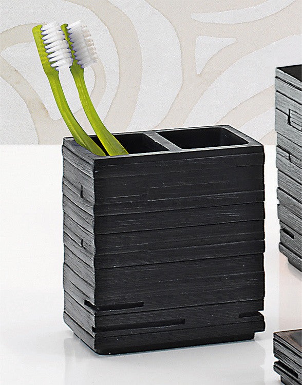 Square Black Toothbrush Holder