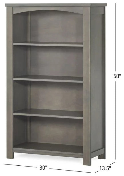 Transitional Bookcase, Wooden Construction With 4 Spacious Shelves, Dapper Gray