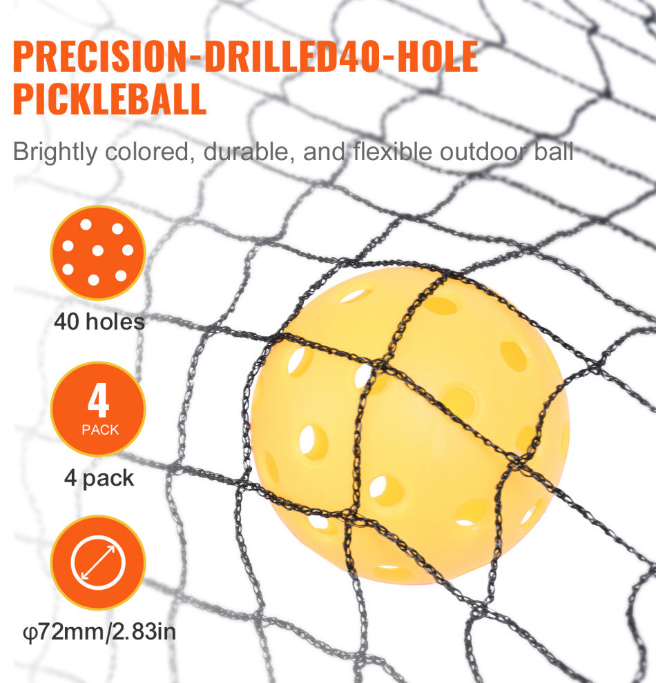 VEVOR 22FT Regulation Size Portable Pickleball Net System with Balls Wheels