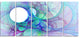 Clear Blue Fractal Angel Wings, Abstract Wall Art Canvas, 60"x28", 5 Panels