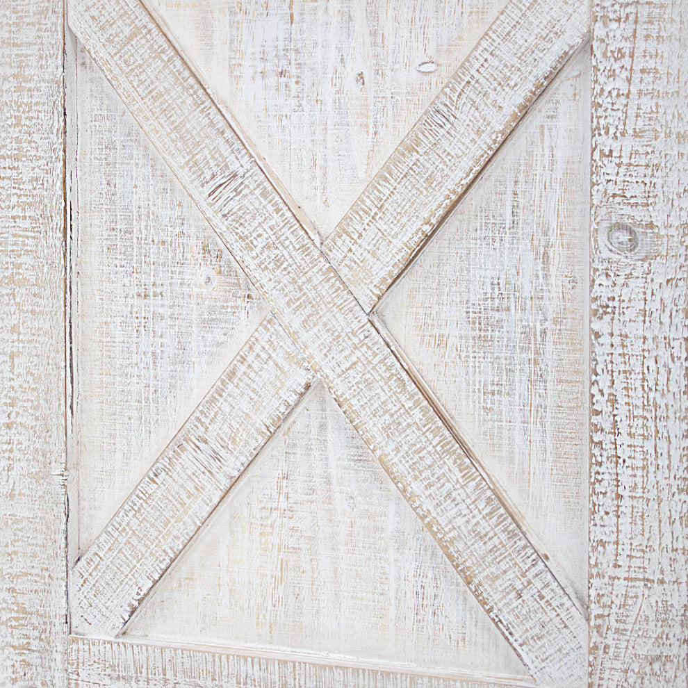 Wood Hanging Barn Door Wall Mirror