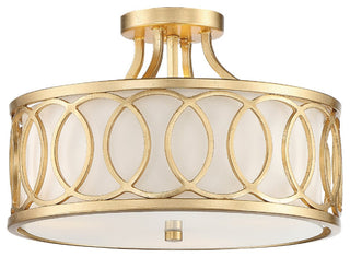 Crystorama Lighting Group 285 Graham 3 Light 15"W Semi-Flush Drum - Antique