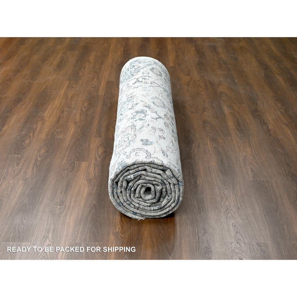 Ivory Mahal Design 100% Wool Hand Knotted Oriental Rug, 11'10"x17'8"