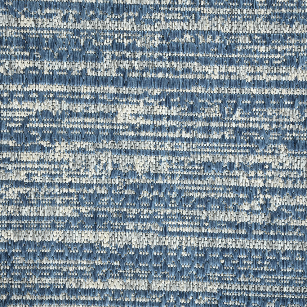 Maryland Cecil Indoor/Outdoor Runner, Blue, 2'4" x 8', Striped