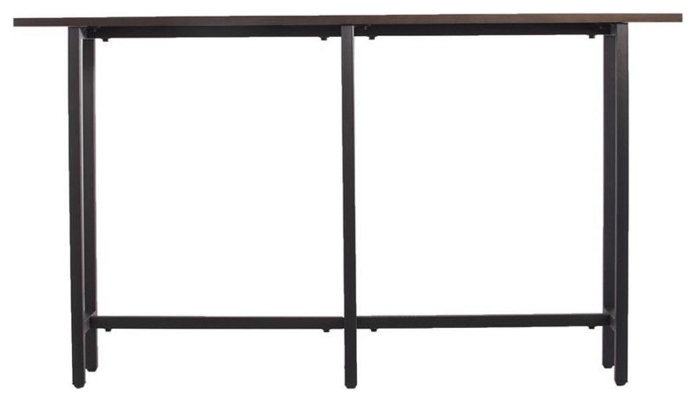 Southern Enterprises Hendry Long Narrow Wooden Console Table in Matte Black