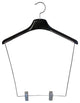 Black Plastic Display Hanger With 12-inch Drop and Clips, Box of 12