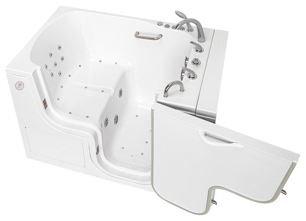 Ella Wheelchair Transfer 36"x55" Acrylic Walk-In Bathtub,Faucet, 2" Dual Drain,