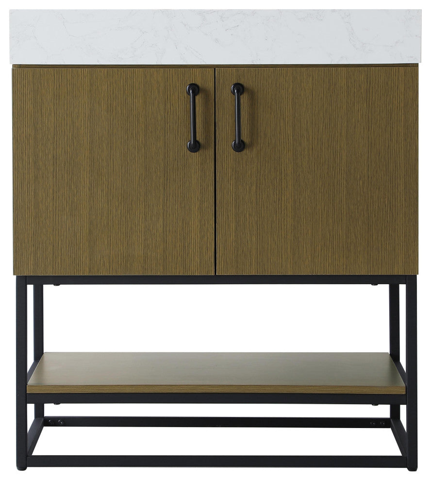 Home Living 30" Single Bathroom Vanity, Chestnut Brown