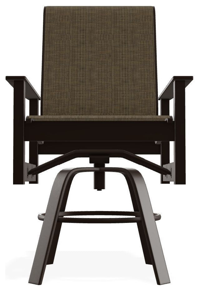 Leeward Sling Balcony Height Outdoor Swivel Armchair, Beacon/Kona