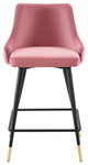 Counter Stool Chair, Velvet, Pink, Modern, Bar Pub Bistro Restaurant Hospitality