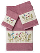Linum Home Textiles Serenity 3-Piece Embellished Towel Set, Tea Rose