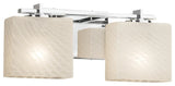 Fusion Era 2-Light Bath Bar, Rectangle, Chrome, Weave, LED