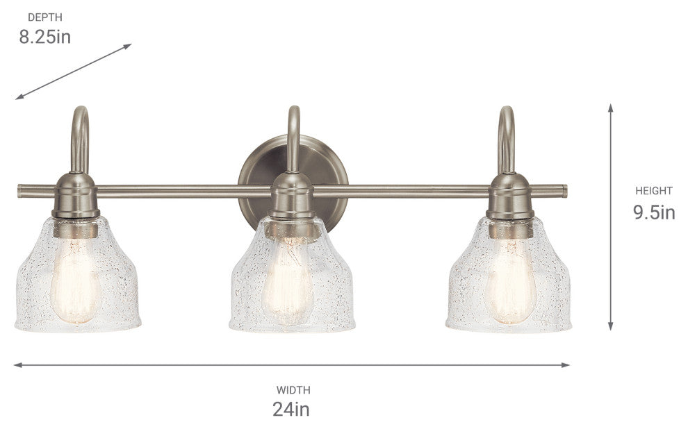 Avery Natural Brass Bath 3-Light