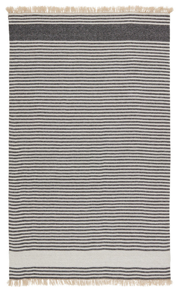 Vibe by Jaipur Living Strand Indoor/ Outdoor Striped Area Rug, Dark Gray/Beige