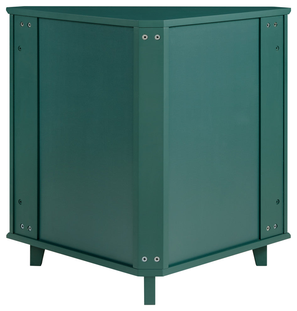 Gwen Fretwork Corner Accent Cabinet - Dark Teal