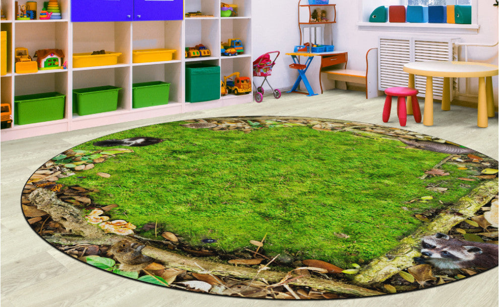 Flagship Carpets VA1005-71FS 12' Round Forest Floor Seating Educational Rug