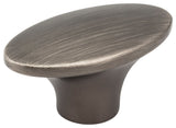 Jeffrey Alexander 650 Hudson 1-7/8" Tapered Oval Retro Modern - Brushed Pewter