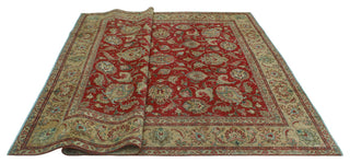 Fine Vintage Distressed Gary Red/Beige Rug, 9'7 x 12'4