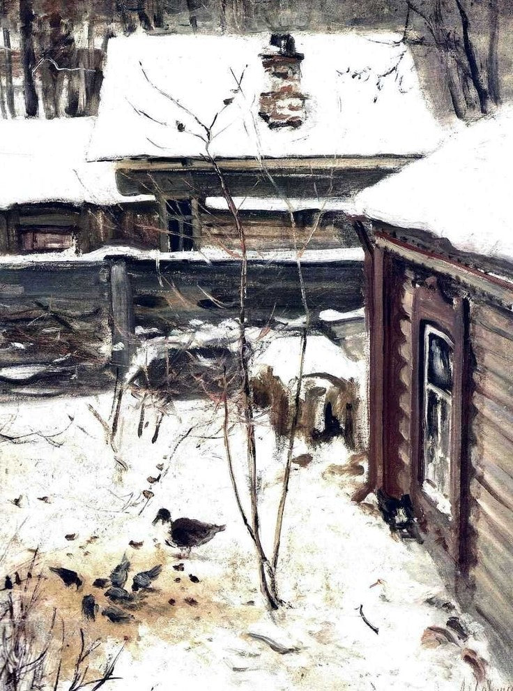 Alexei Kondratevich Savrasov A Yard Winter, 21"x28" Wall Decal