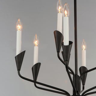 Maxim 24349 Calyx 9 Light 25"W Taper Candle Pendant - Black