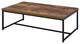 Rectangular Wood Coffee Table, Weathered Oak and Black