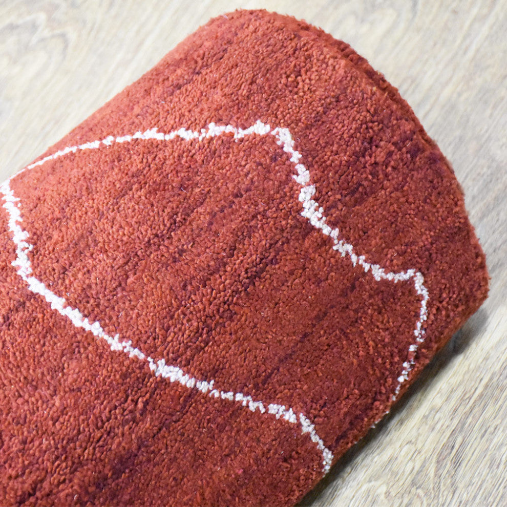 HAND KNOTTED LOOM SILK ECO-FRIENDLY RUG-6'x9',Rectangle,Red White,Contempor