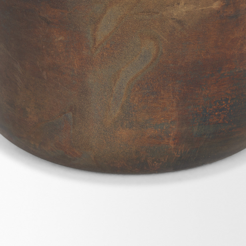 Daya Tall Antiqued Gold Metal Vase