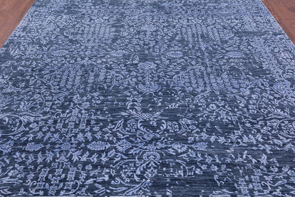 Hand Knotted Wool and Silk Persian Rug 7' 11" X 10' 0" Q6298