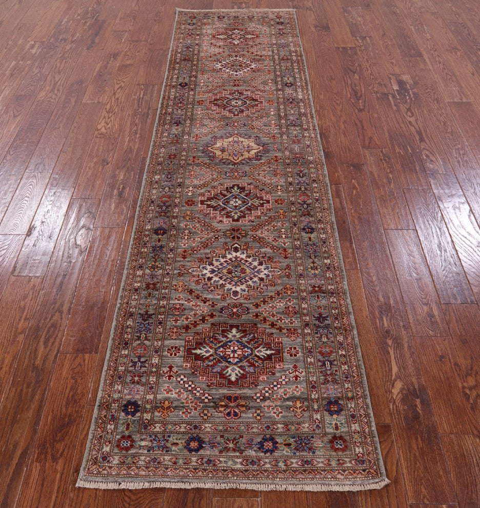 2' 7" X 10' 0" Runner Super Kazak Handmade Rug Q9817