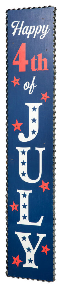 42.5"H Lighted Wooden Happy July 4th Porch Sign