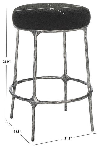 Safavieh Couture Trumen Boucle Counterstool, Black