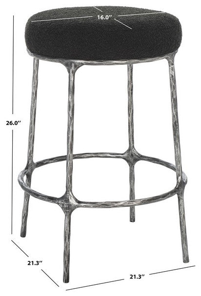 Safavieh Couture Trumen Boucle Counterstool, Black