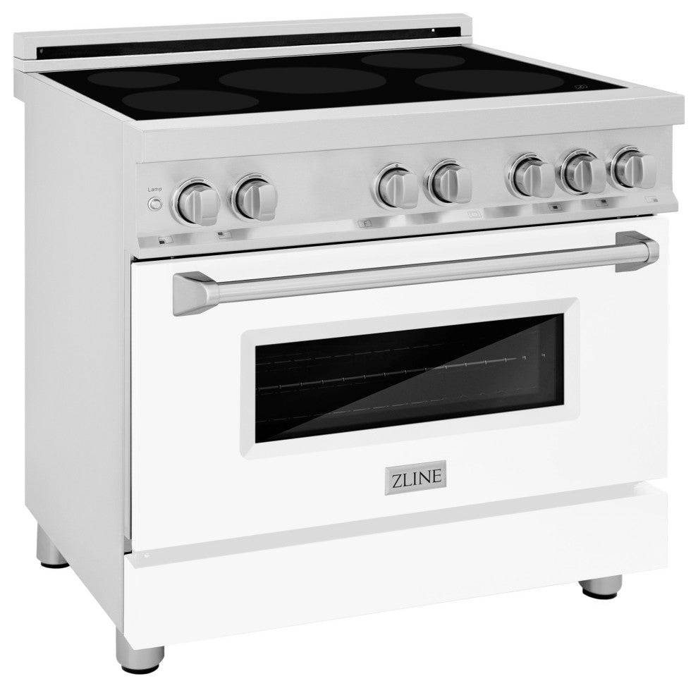 ZLINE 36" Induction Range, Stainless Steel With a Red Matte Door, RAIND-WM-36