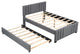 Gewnee Full Upholstered Platform Bed with Trundle in Grey