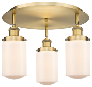 Innovations Dover 3 16.25" Flush Mount Brushed Brass