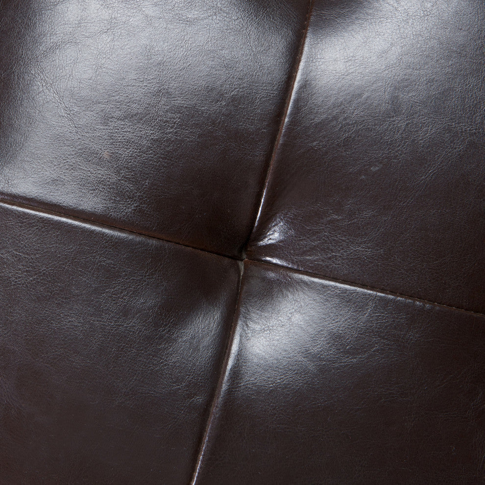 GDF Studio Guernsey Contemporary Tufted Bonded Leather Storage Ottoman Bench